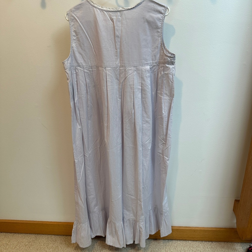 Jennifer Moore Vintage Cotton Nightgown Cottagecore Blue Embroidered Lace NWT - Picture 5 of 6